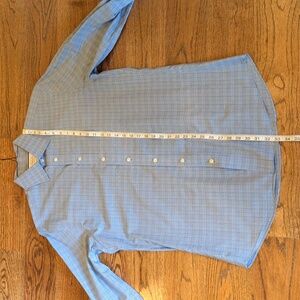 Charles Tyrwhitt Non Iron Slim Fit 16 35 Blue & White Checkered Dress Shirt